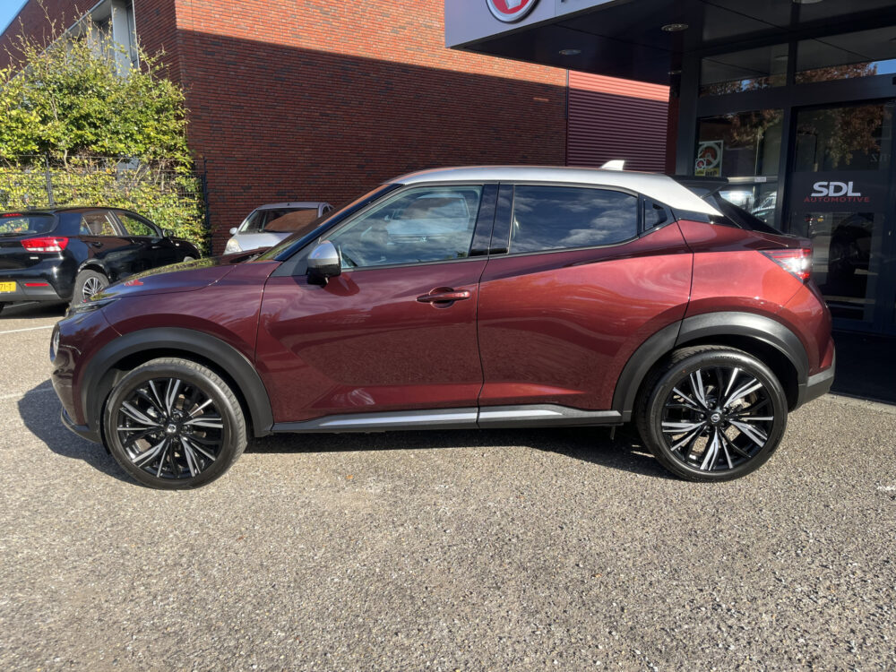 Nissan Juke 1.0 DIG-T N-Design // ADAPT. CRUISE // BOSE AUDIO // LEDER-ALCANTARA // 360 CAMERA // DODEHOEK // NAVI+CARPLAY // KEYLESS // 2