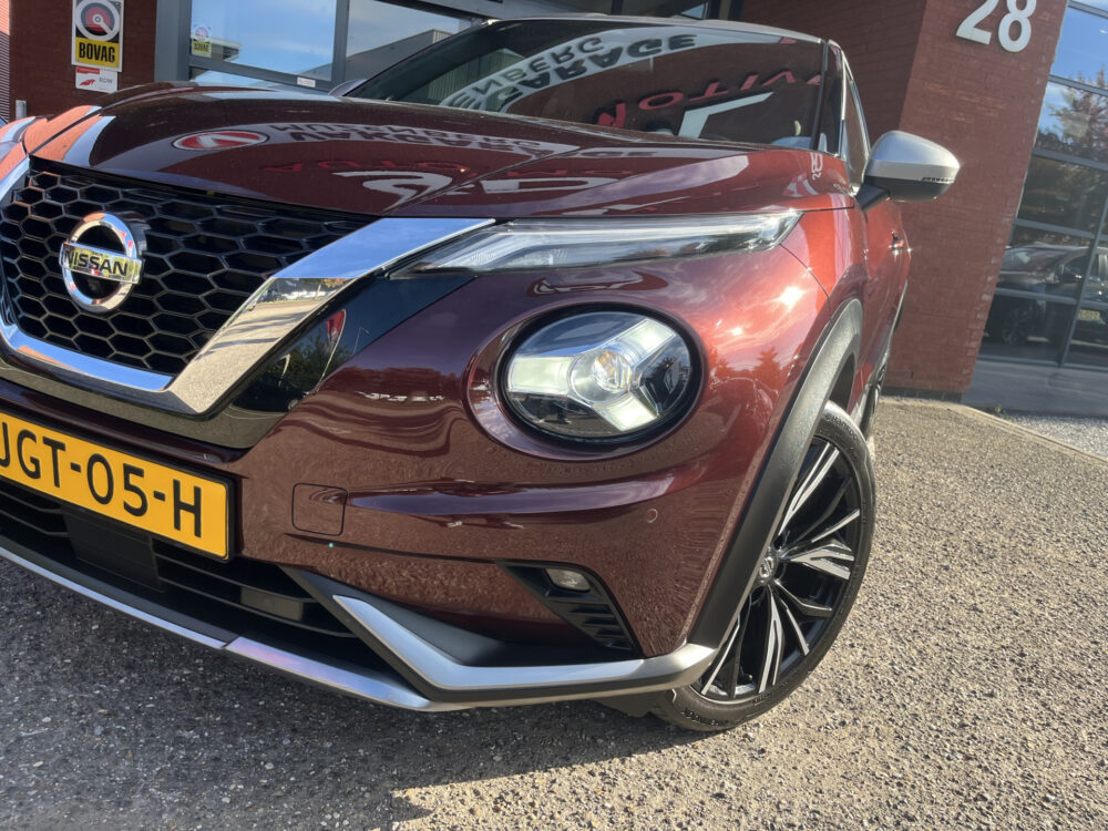 Nissan Juke 1.0 DIG-T N-Design // ADAPT. CRUISE // BOSE AUDIO // LEDER-ALCANTARA // 360 CAMERA // DODEHOEK // NAVI+CARPLAY // KEYLESS // 8