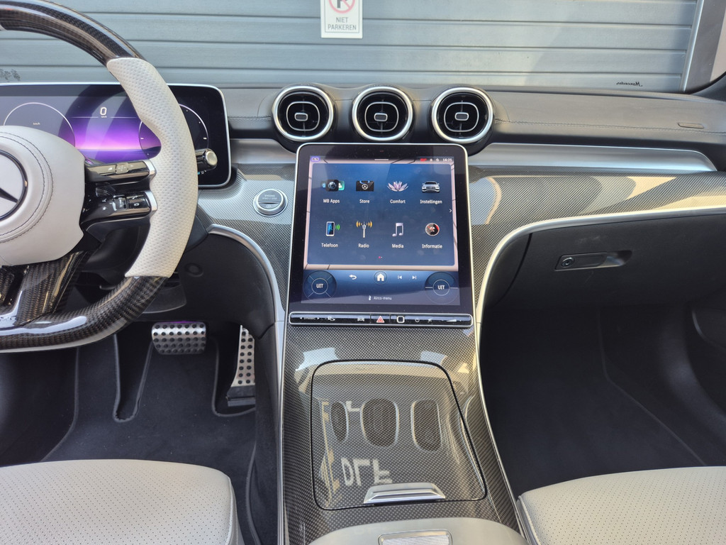 Mercedes-Benz C-klasse 180 AMG Line | Burmester | Wit leder | Pano 16