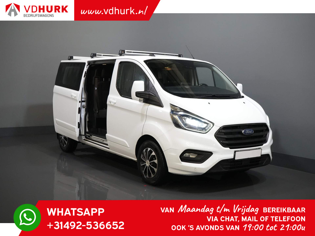 Ford Transit Custom Bestelbus 2.0 TDCI 170 pk Aut. L2 DC Dubbel Cabine/ Standkachel/ 2x Schuifdeur/ CarPlay/ Bi-Xenon/ Stoelverw./ Cruise/ Airco/ Trekhaak 7