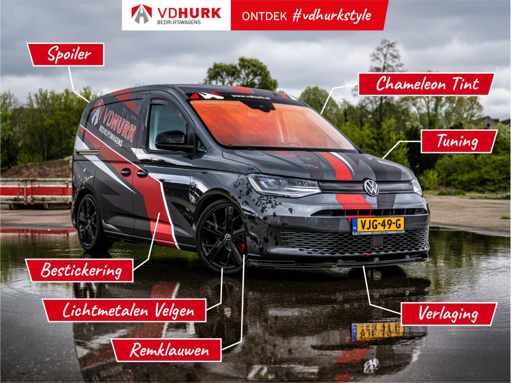 Volkswagen Caddy Cargo Maxi Bestelbus 2.0 TDI Black Edition 125 pk DSG Aut. BPM VRIJ! Ready2Go Leder/ Adapt. Cruise/ Virtual Cockpit/ Standkachel/ LED/ Stoelverw./ Na 3