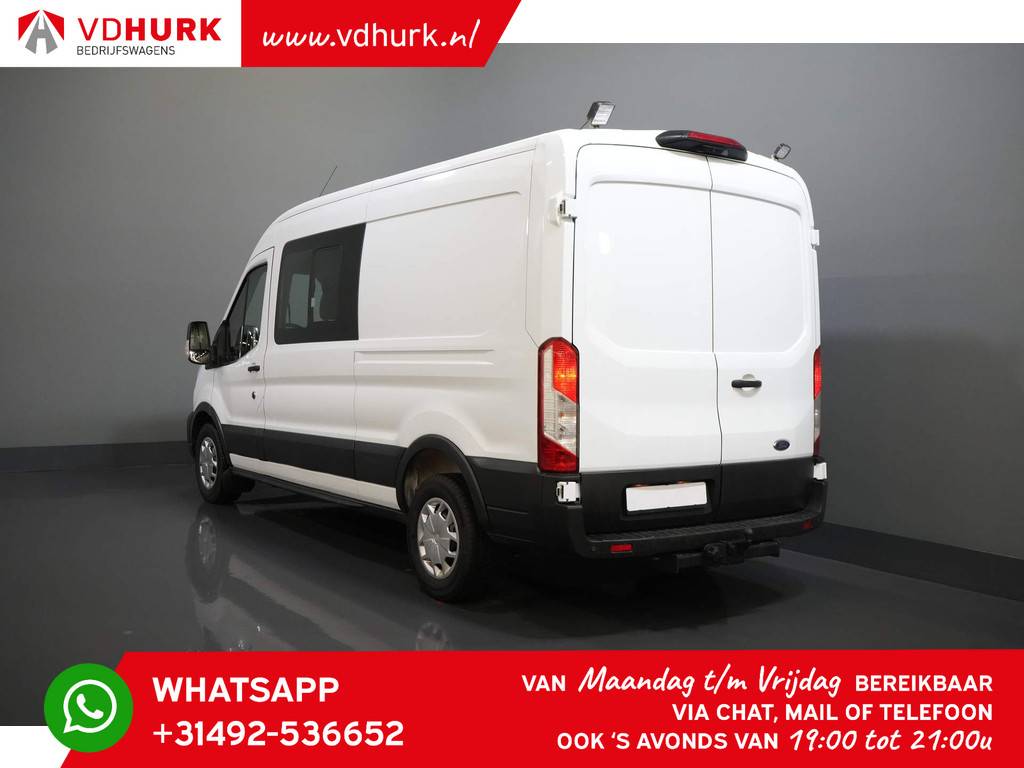 Ford Transit Bestelbus 2.0 TDCI 130 pk L3H2 DC Dubbel Cabine 7 Pers. / Adapt. Cruise/ Riem V.V./ CarPlay/ PDC/ Navi/ Camera/ Airco/ Trekhaak 1