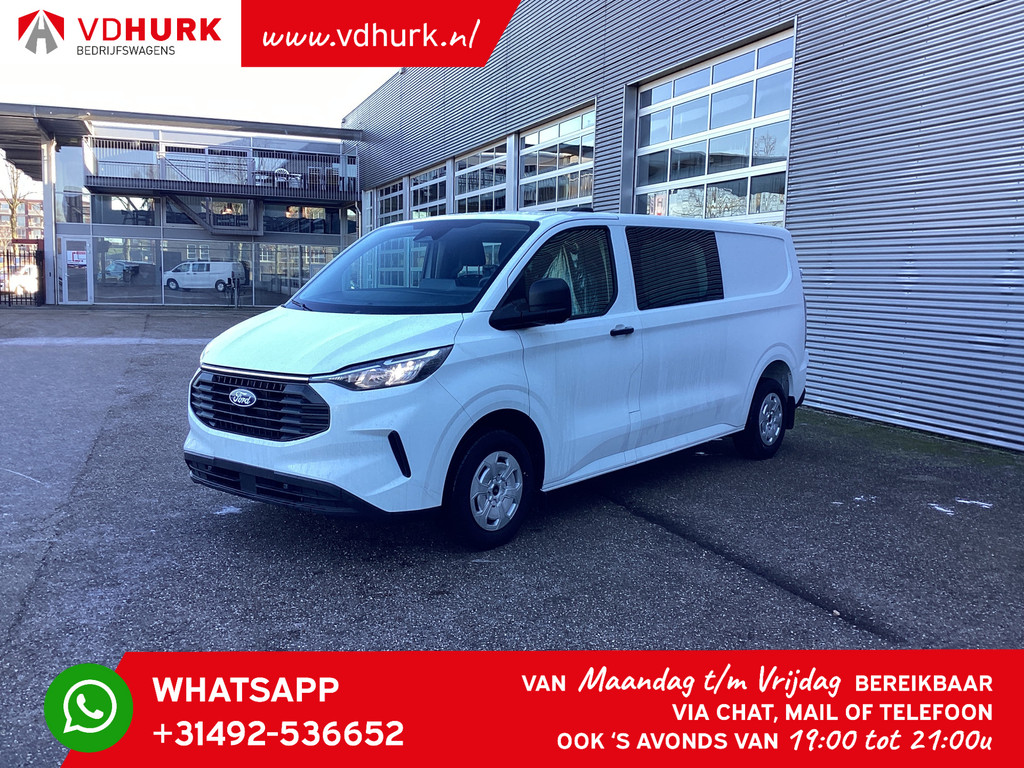 Ford Transit Custom Bestelbus 320 2.0 TDCI 136 pk L2 Trend BPM VRIJ! DC Dubbel Cabine/ 5 jaar/200.000 km Garantie/ Carplay/ Climate/ Camera/ PDC/ Cruise 7