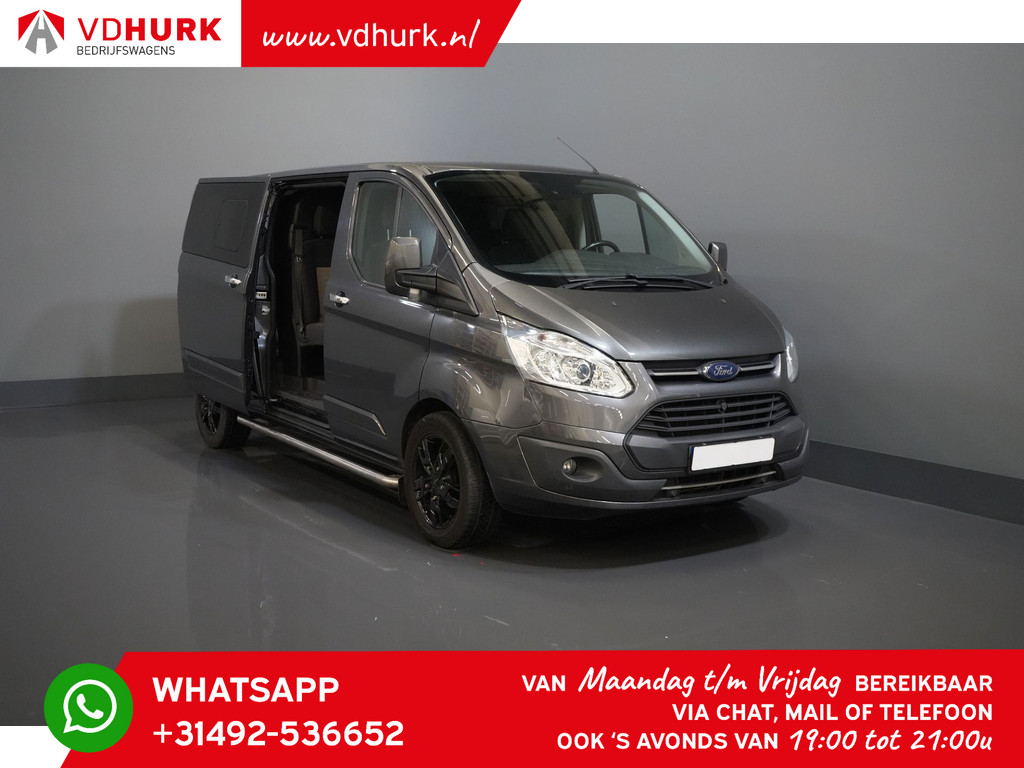 Ford Transit Custom Bestelbus 2.0 TDCI 170 pk L2 Limited DC Dubbel Cabine 2x Schuifdeuren/ Stoelverw./ 17”LMV/ Navi/ Cruise/ Camera/ PDC/ Trekhaak 7