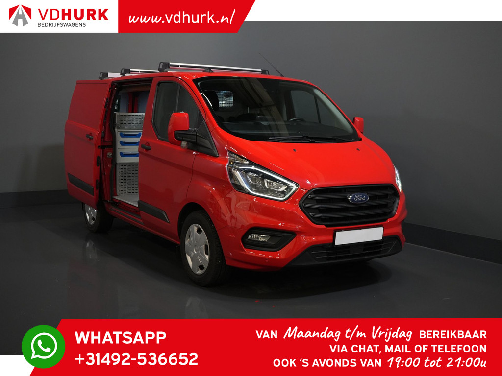 Ford Transit Custom Bestelbus 300 2.0 TDCI 130 pk Aut. Limited 2x Schuifdeur/ Bi-Xenon/ Sortimo/ Standkachel/ Stoelverw./ Carplay/ Camera/ PDC/ Cruise 7