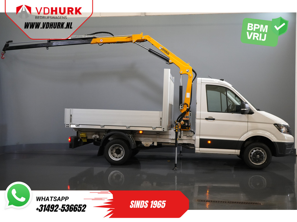 Volkswagen Crafter Open laadbak 50 165 pk Effer 352S Kraan/ Crane/ Kran/ Autokran/ PTO/ Open laadbak/ Dubbel Lucht 30