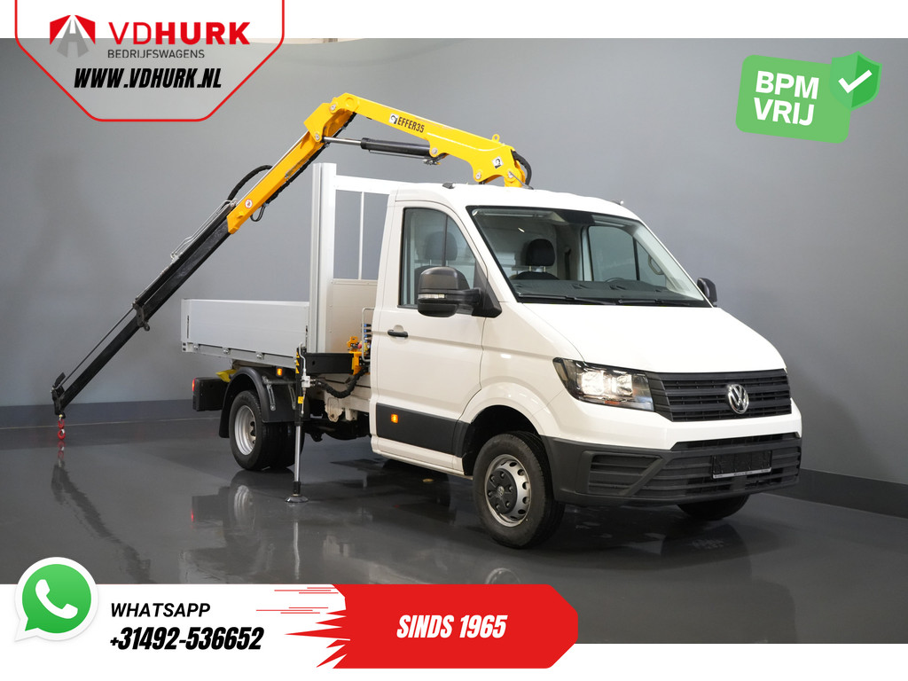 Volkswagen Crafter Open laadbak 50 165 pk Effer 352S Kraan/ Crane/ Kran/ Autokran/ PTO/ Open laadbak/ Dubbel Lucht 32