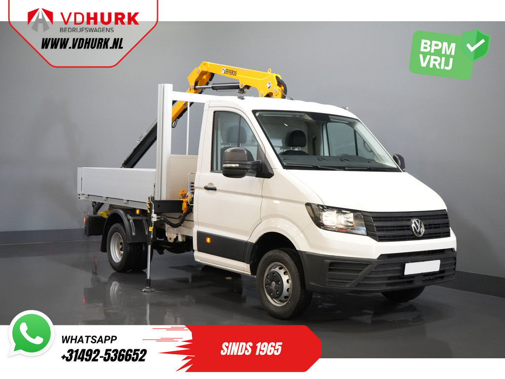 Volkswagen Crafter Open laadbak 50 165 pk Effer 352S Kraan/ Crane/ Kran/ Autokran/ PTO/ Open laadbak/ Dubbel Lucht 33