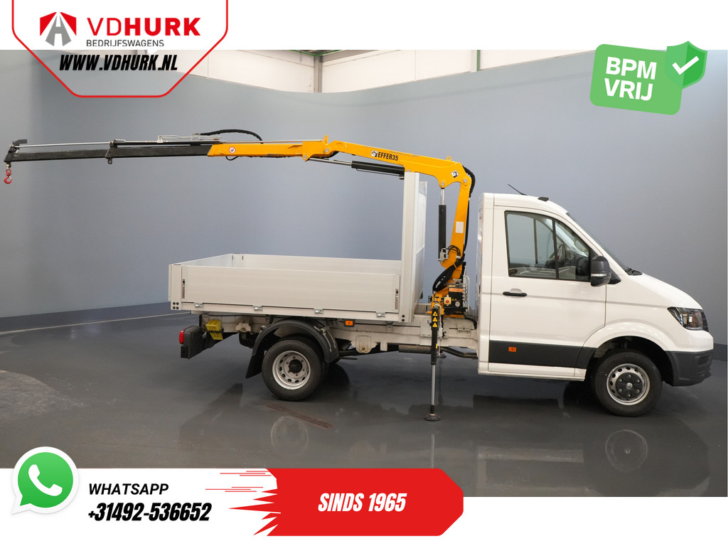 Volkswagen Crafter Open laadbak 50 165 pk Effer 352S Kraan/ Crane/ Kran/ Autokran/ PTO/ Open laadbak/ Dubbel Lucht 36