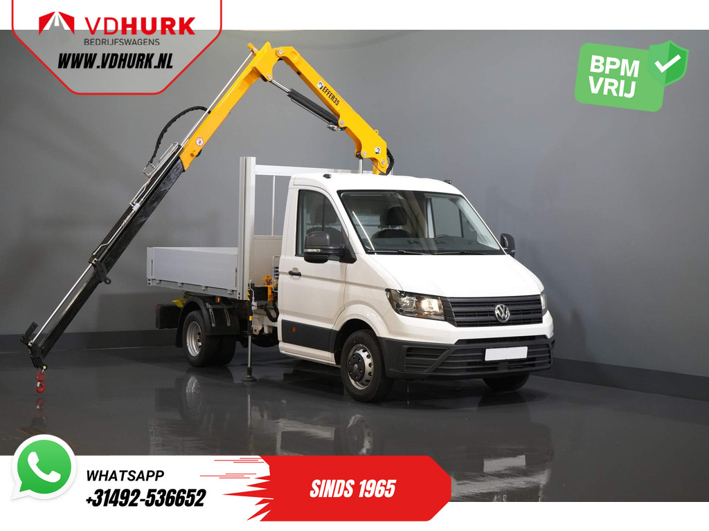 Volkswagen Crafter Open laadbak 50 165 pk Effer 352S Kraan/ Crane/ Kran/ Autokran/ PTO/ Open laadbak/ Dubbel Lucht 0