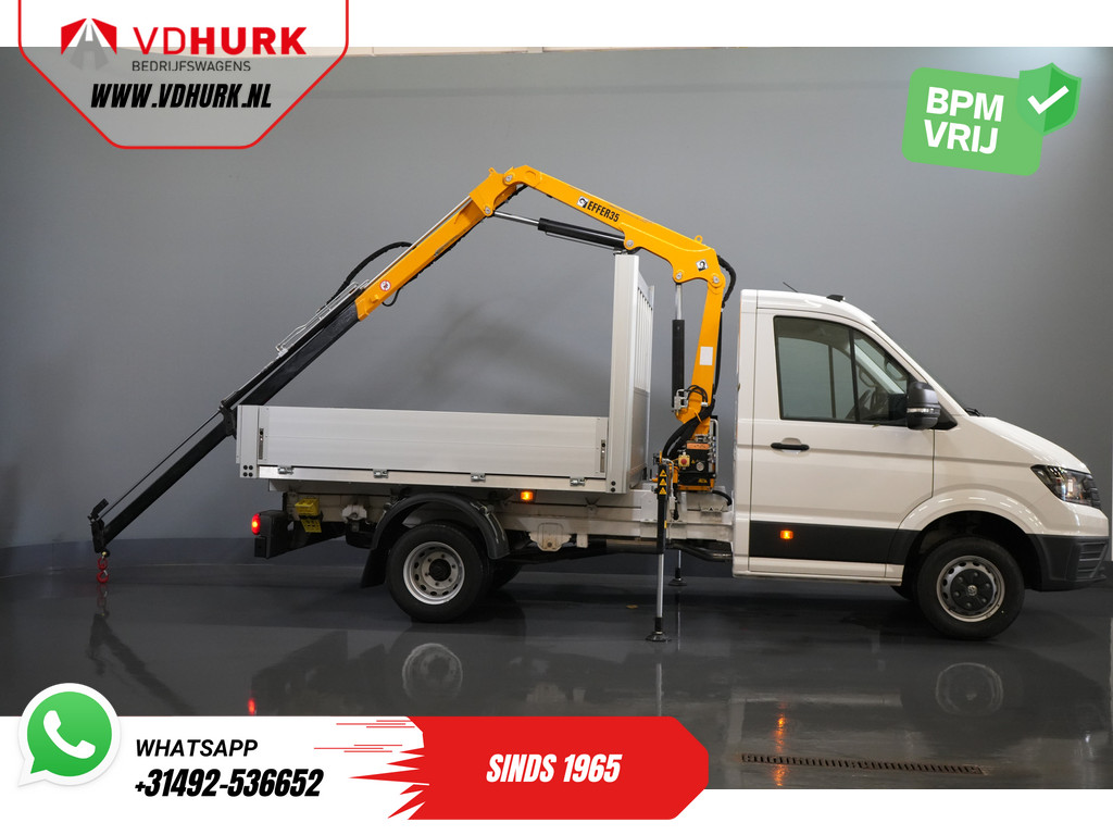 Volkswagen Crafter Open laadbak 50 165 pk Effer 352S Kraan/ Crane/ Kran/ Autokran/ PTO/ Open laadbak/ Dubbel Lucht 31