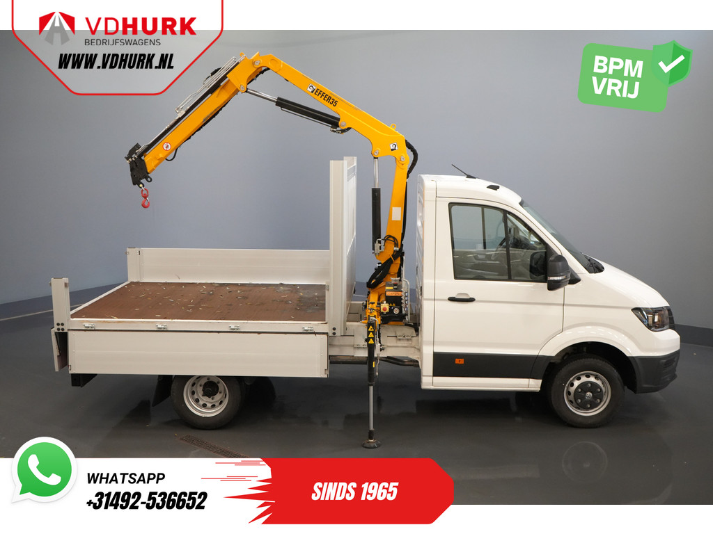 Volkswagen Crafter Open laadbak 50 165 pk Effer 352S Kraan/ Crane/ Kran/ Autokran/ PTO/ Open laadbak/ Dubbel Lucht 38