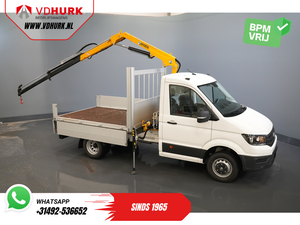 Volkswagen Crafter Open laadbak 50 165 pk Effer 352S Kraan/ Crane/ Kran/ Autokran/ PTO/ Open laadbak/ Dubbel Lucht 40