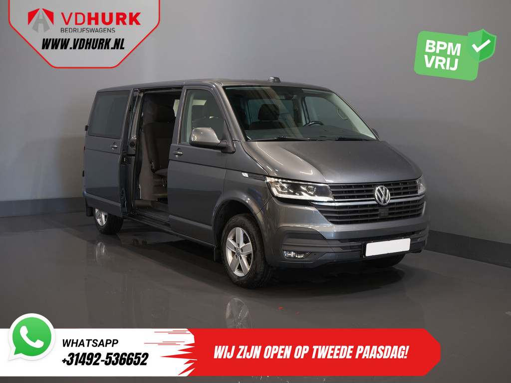 Volkswagen Transporter Bestelbus 2.0 TDI 150 pk DSG Aut. L2 DC Dubbel Cabine BPM VRIJ! LED/ Adapt.Cruise/ Standkachel/ Stoelverw./ Carplay/ Camera/ PDC/ LMV/ Tre 8