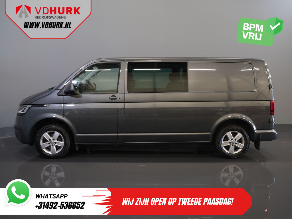 Volkswagen Transporter Bestelbus 2.0 TDI 150 pk DSG Aut. L2 DC Dubbel Cabine BPM VRIJ! LED/ Adapt.Cruise/ Standkachel/ Stoelverw./ Carplay/ Camera/ PDC/ LMV/ Tre 9