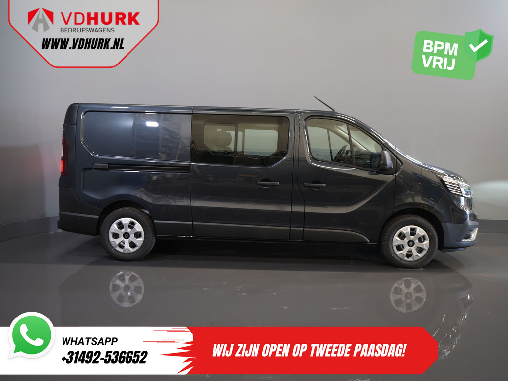 Renault Trafic Bestelbus 2.0 dCi 130 pk L2 BPM VRIJ! DC Dubbel Cabine LED/ 2xSchuifdeur/ Navi/ Carplay/ Camera/ PDC/ Cruise 10