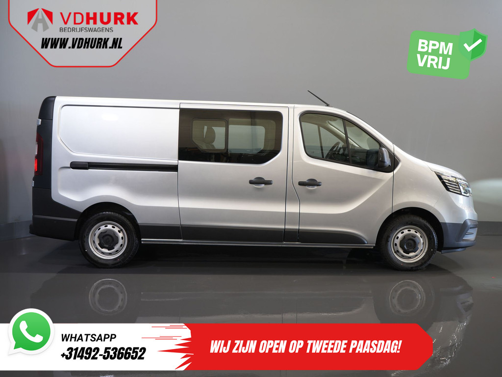 Renault Trafic Bestelbus 2.0 dCi 130 pk L2 BPM VRIJ! DC Dubbel Cabine LED/ 2xSchuifdeur/ Navi/ Carplay/ Camera/ PDC/ Cruise 10