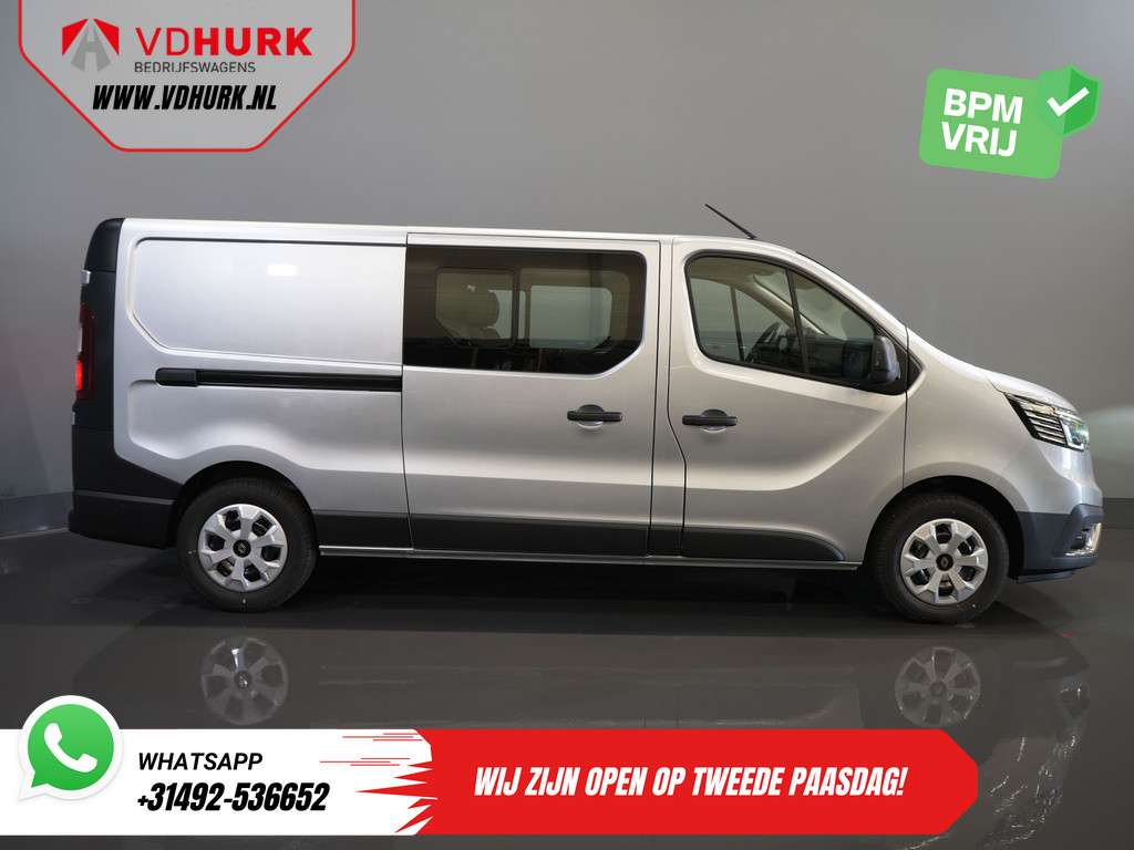 Renault Trafic Bestelbus 2.0 dCi 130 pk L2 BPM VRIJ! DC Dubbel Cabine LED/ 2xSchuifdeur/ Navi/ Carplay/ Camera/ PDC/ Cruise 10