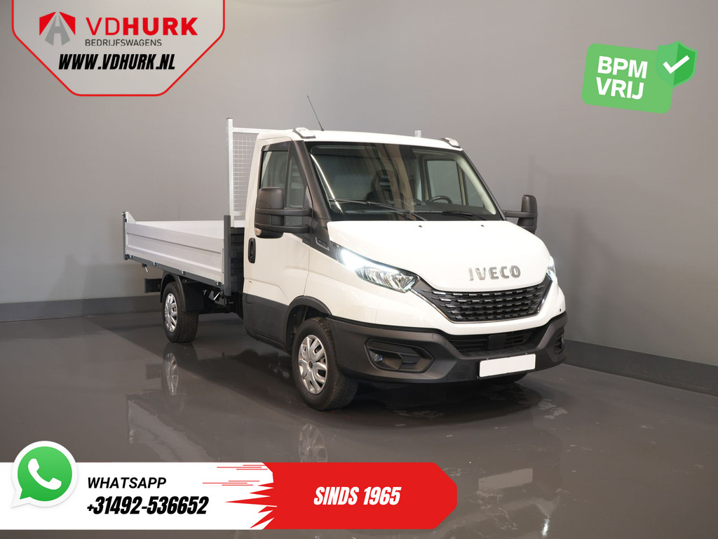 Iveco Daily Open laadbak 35S16V 2.3 160 pk Aut. ZF 3 Zijde Kipper BPM VRIJ! 3.5t Trekverm./ LED/ Gev.Stoel/ Climate/ Cruise/ DAB/ Open Laadbak/ Pick Up/  8