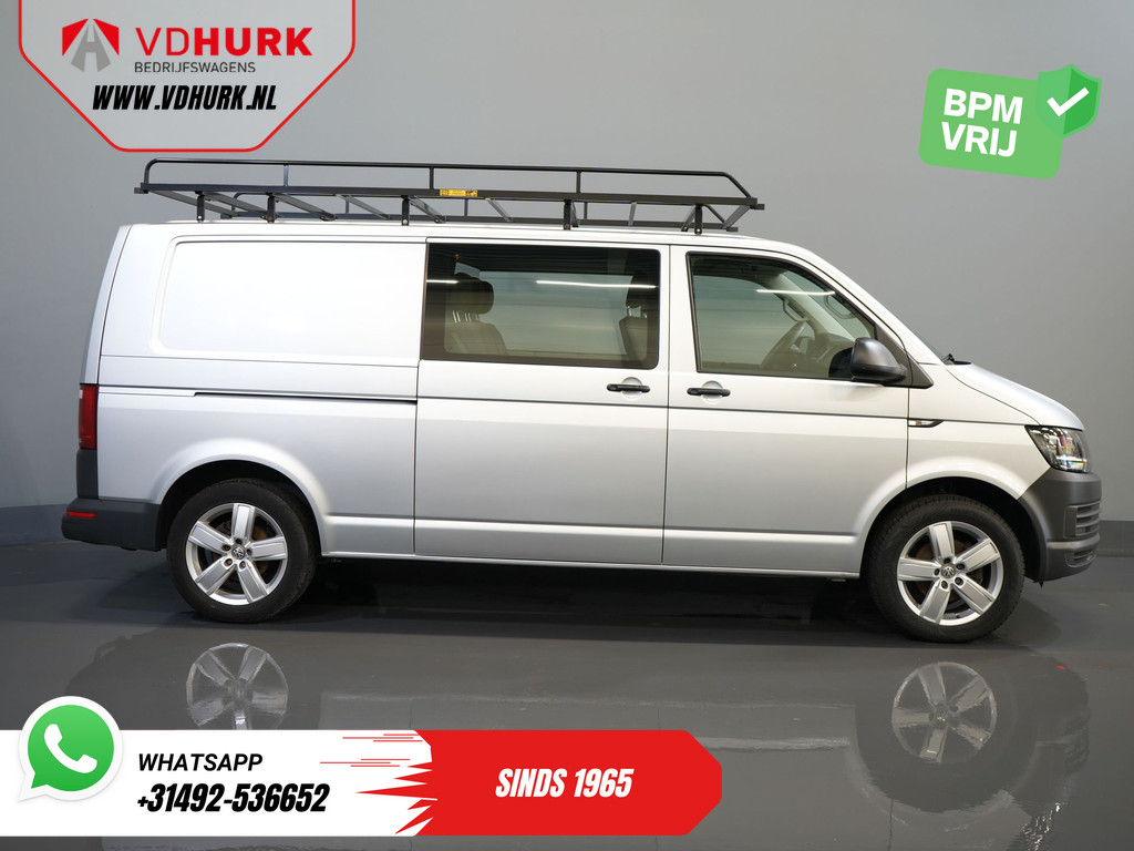 Volkswagen Transporter Bestelbus 2.0 TDI L2 DC Dubbel Cabine BPM VRIJ! NL Auto/ Imperiaal/ Carplay/ 18