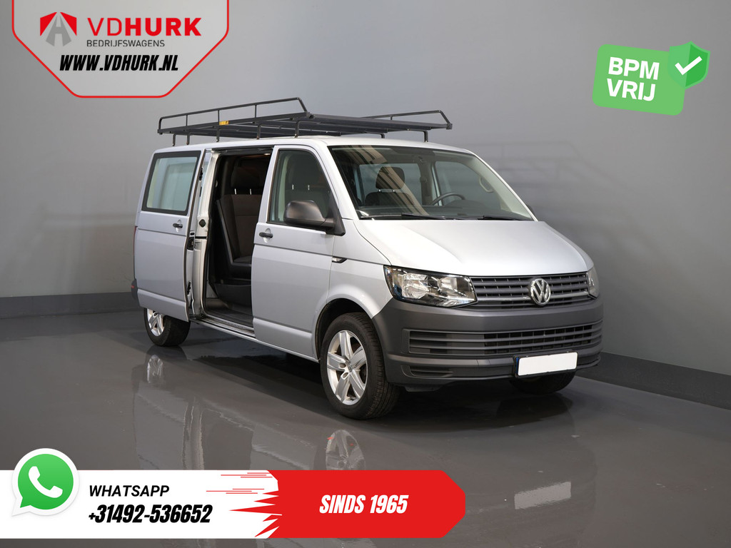 Volkswagen Transporter Bestelbus 2.0 TDI L2 DC Dubbel Cabine BPM VRIJ! NL Auto/ Imperiaal/ Carplay/ 18