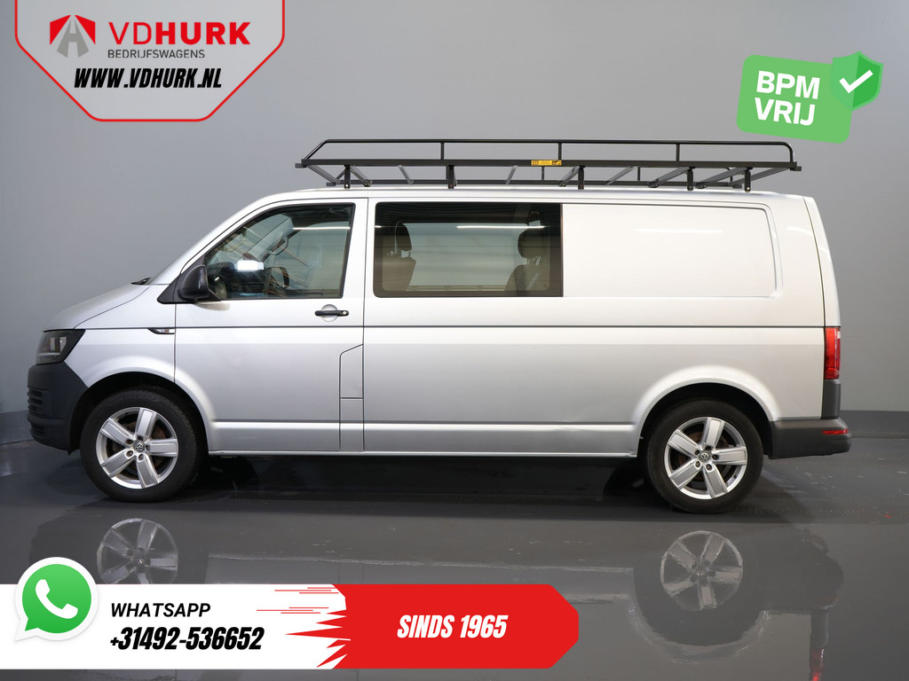 Volkswagen Transporter Bestelbus 2.0 TDI L2 DC Dubbel Cabine BPM VRIJ! NL Auto/ Imperiaal/ Carplay/ 18