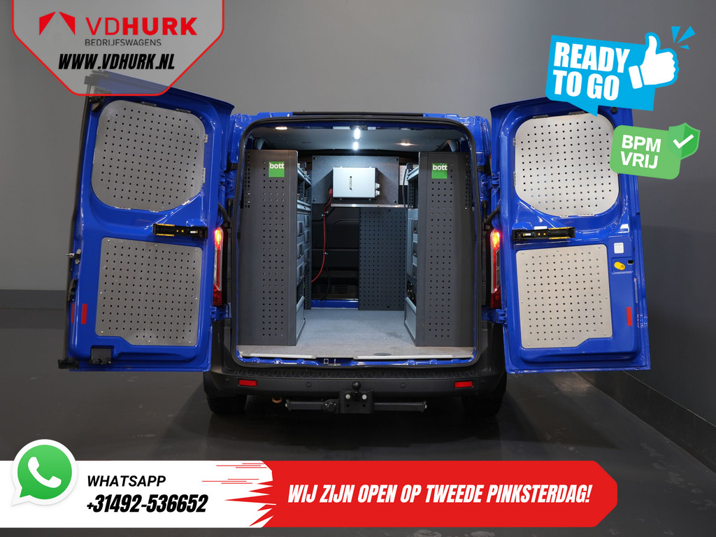 Ford Transit Custom Bestelbus 2.0 TDCI 130 pk Aut. BPM VRIJ! Ready2Go! BOTT Inrichting L+R/ Riem V.V/ Omvormer/ Gev.Stoel/ Stoelverw./ Cruise/ PDC/ Trekhaak/  4