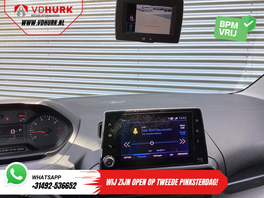 Peugeot Partner Bestelbus 1.5 HDI 130 pk Aut. L2 BPM VRIJ! 3 Pers./ Navi/ Keyless/ Carplay/ Camera/ PDC/ LMV/ Cruise/ Airco 10