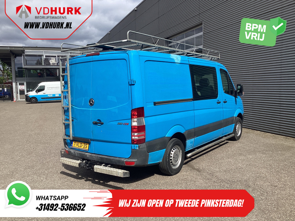 Mercedes-Benz Sprinter Bestelbus 313 2.2 CDI Aut. L2 DC Dubbel Cabine EXPORT ONLY Airco/ 2.8t Trekverm./ Imperiaal & Trap/ 7 Pers. 8