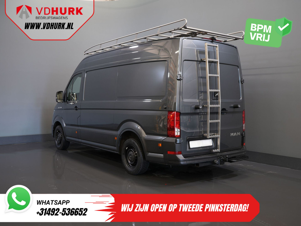 MAN TGE Bestelbus 35 2.0 180 pk DSG Aut. L3H3 BPM VRIJ! Inrichting/ Imperiaal + Ladder/ Tachograaf/ Navi/ Gev.stoel/ CarPlay/ Camera/ PDC/ Cruise/ 1