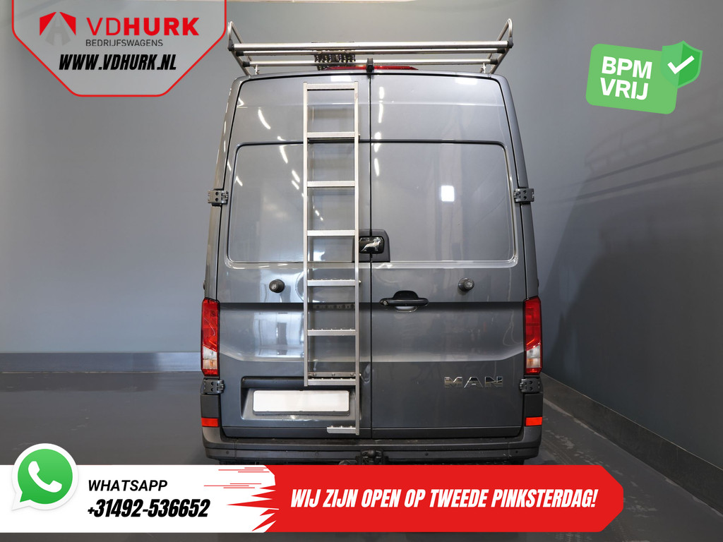 MAN TGE Bestelbus 35 2.0 180 pk DSG Aut. L3H3 BPM VRIJ! Inrichting/ Imperiaal + Ladder/ Tachograaf/ Navi/ Gev.stoel/ CarPlay/ Camera/ PDC/ Cruise/ 5