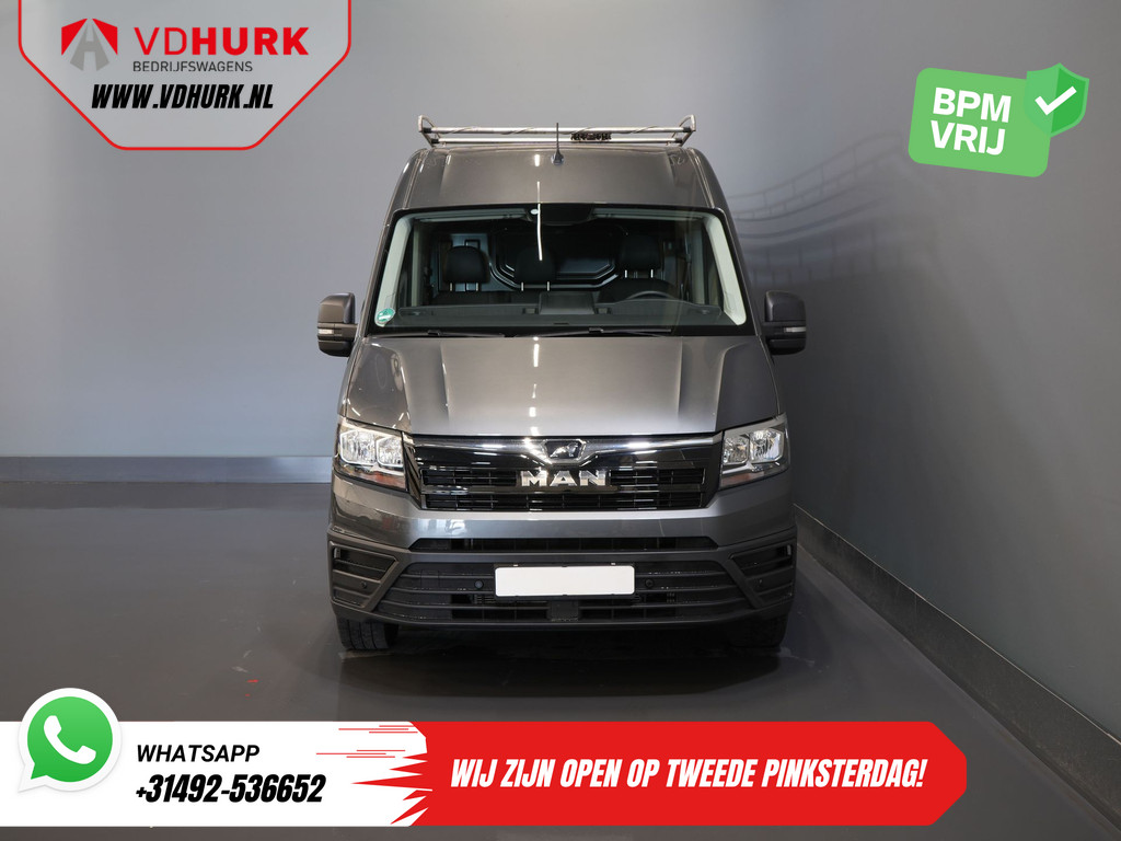 MAN TGE Bestelbus 35 2.0 180 pk DSG Aut. L3H3 BPM VRIJ! Inrichting/ Imperiaal + Ladder/ Tachograaf/ Navi/ Gev.stoel/ CarPlay/ Camera/ PDC/ Cruise/ 6