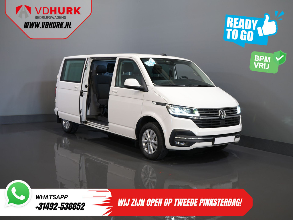 Volkswagen Transporter Bestelbus 2.0 TDI 150 pk Aut. L2 DC Dubbel Cabine BPM VRIJ! Ready2Go 2xSchuifdeur/ Adapt Cruise/ LED/ Standkachel/ Stoelverw./ Carplay/ Ca 8