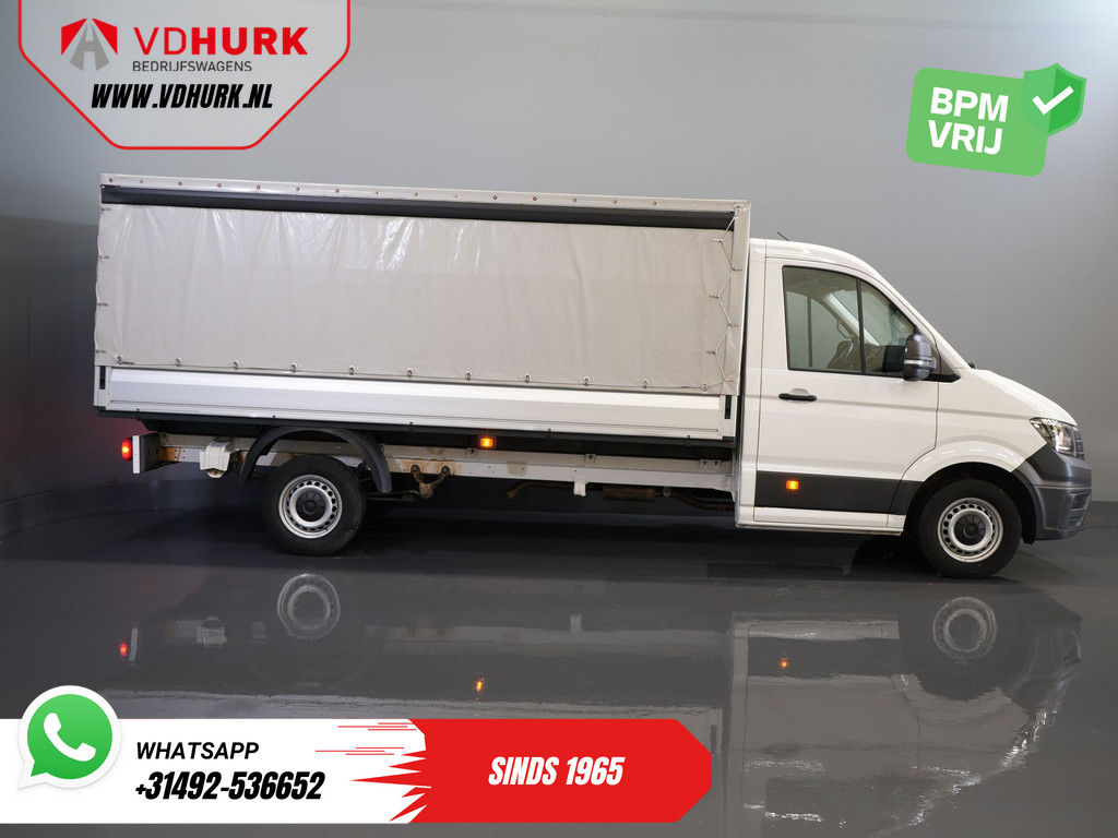 Volkswagen Crafter Open laadbak 35 2.0 TDI 180 pk DSG Aut. BPM VRIJ! 430x203 Open laadbak/ Schuifzeil/ Huif/ Climate/ Adapt. Cruise/ Camera/ Carplay 10