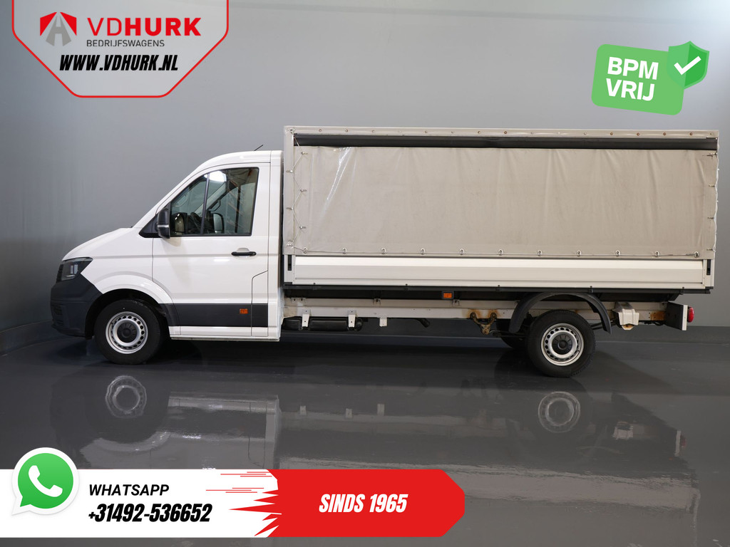 Volkswagen Crafter Open laadbak 35 2.0 TDI 180 pk DSG Aut. BPM VRIJ! 430x203 Open laadbak/ Schuifzeil/ Huif/ Climate/ Adapt. Cruise/ Camera/ Carplay 9