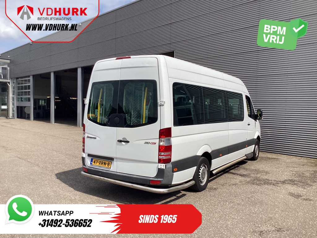 Mercedes-Benz Sprinter Personenvervoer 313 2.2 CDI L3H2 €10.527 Incl. BTW BPM VRIJ! EXPORT ONLY Combi/ 9 Persoons/ Kombi/ 9P/ Airco/ Rolstoellift 7