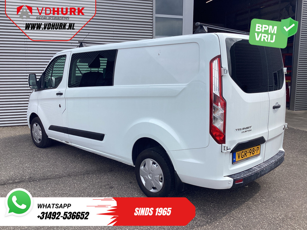 Ford Transit Custom Bestelbus 2.0 TDCI L2 Trend DC Dubbel Cabine BPM VRIJ! NL Auto/ Stoelverw./ Carplay/ 2.7t Trekverm./ Navi/ PDC/ Cruise 1