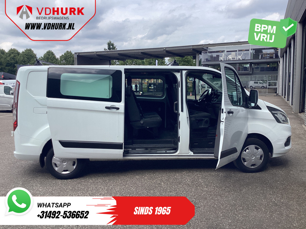 Ford Transit Custom Bestelbus 2.0 TDCI L2 Trend DC Dubbel Cabine BPM VRIJ! NL Auto/ Stoelverw./ Carplay/ 2.7t Trekverm./ Navi/ PDC/ Cruise 5