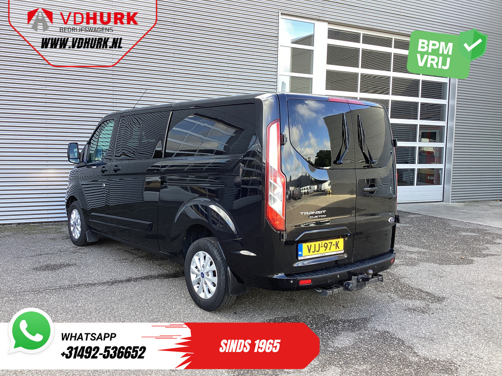 Ford Transit Custom Bestelbus 2.0 TDCI 170 pk Aut. L2 Limited DC Dubbel Cabine EXPORT ONLY Riem V.V/ Adapt.Cruise/ Bi-Xenon/ Leder/ 2xSchuifdeur/ Elek.Stoel/  1