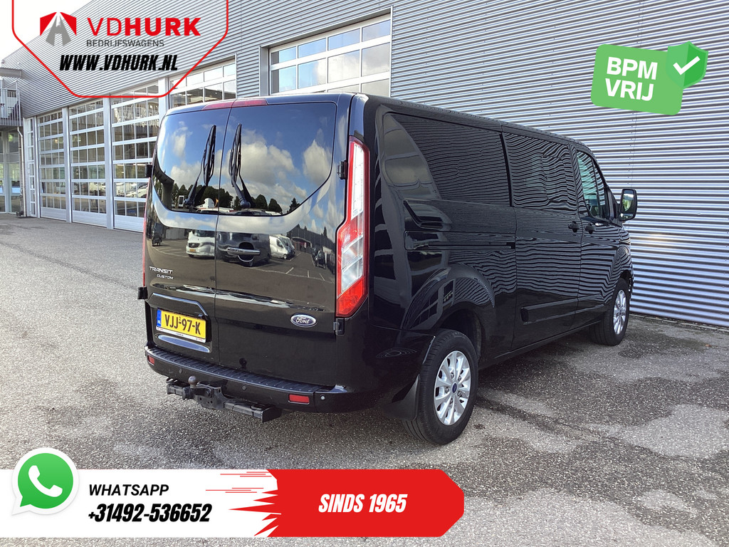 Ford Transit Custom Bestelbus 2.0 TDCI 170 pk Aut. L2 Limited DC Dubbel Cabine EXPORT ONLY Riem V.V/ Adapt.Cruise/ Bi-Xenon/ Leder/ 2xSchuifdeur/ Elek.Stoel/  7