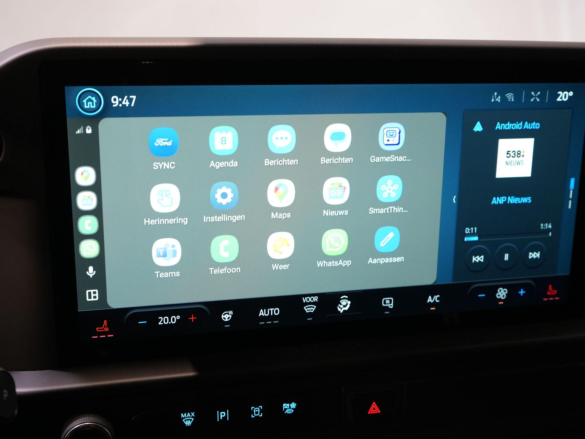 Ford E-Transit Custom Bestelbus 340 L2 65 kWh 330 km WLTP 2.3t Trekverm./ Snellader/ LED/ Standkachel/ Stoelverw./ Stuur.Verw./ Voorruit.Verw./ Carplay/ Camera/ 26