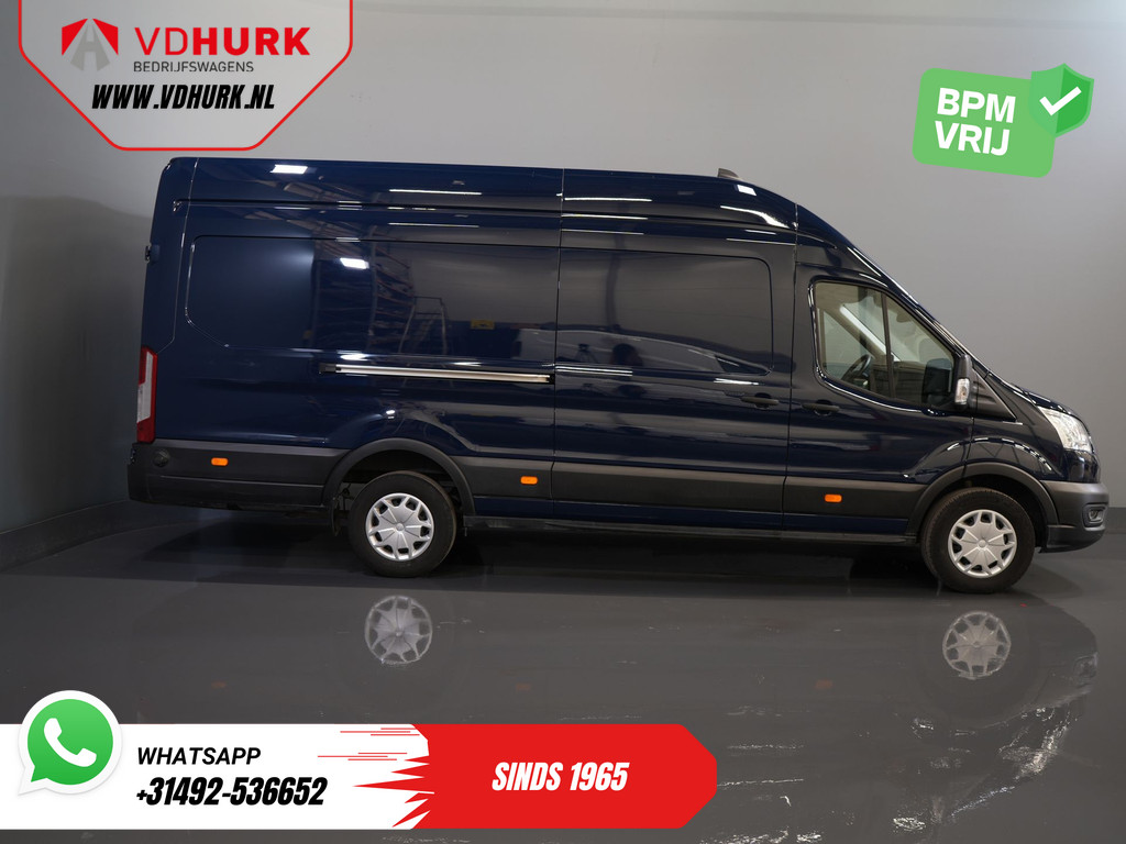 Ford Transit Bestelbus 350 2.0 TDCI 170 pk Aut. Jumbo L4H3 RWD BPM VRIJ! 270 Gr. Deuren/ Climate/ Betimmerd/ Camera/ Carplay/ Cruise/ PDC 10