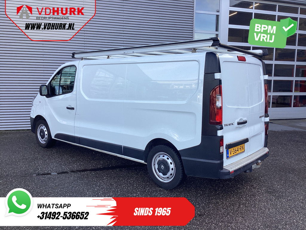 Renault Trafic Bestelbus 1.6 dCi 120 pk L2 BPM VRIJ! NL Auto/ 3 Pers./ Imperiaal/ Navi/ Airco/ Cruise/ PDC/ Trekhaak 1