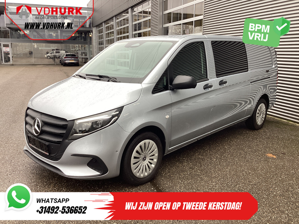 Mercedes-Benz Vito Bestelbus 116 CDI Aut. L3 DC Dubbel Cabine BPM VRIJ! 6 Pers./ 2xSchuifdeur/ LED/ Stoelverw./ 270Gr. Deuren/ Carplay/ Camera/ Cruise/ Trekh 7