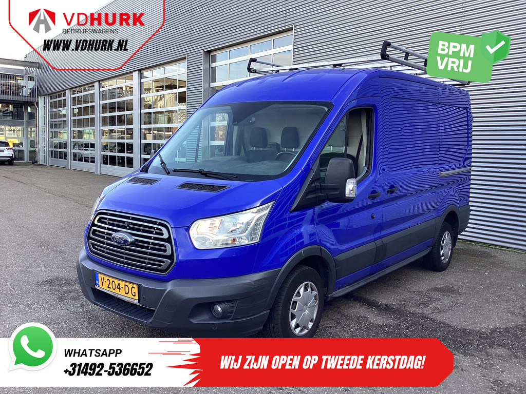 Ford Transit Bestelbus 2.0 TDCI 130 pk L2H2 Trend NL Auto/ 2xSchuifdeur/ Imperaal + Ladder/ Inrichting/ Cruise/ Camera/ Trekhaak/ PDC/ Airco 6