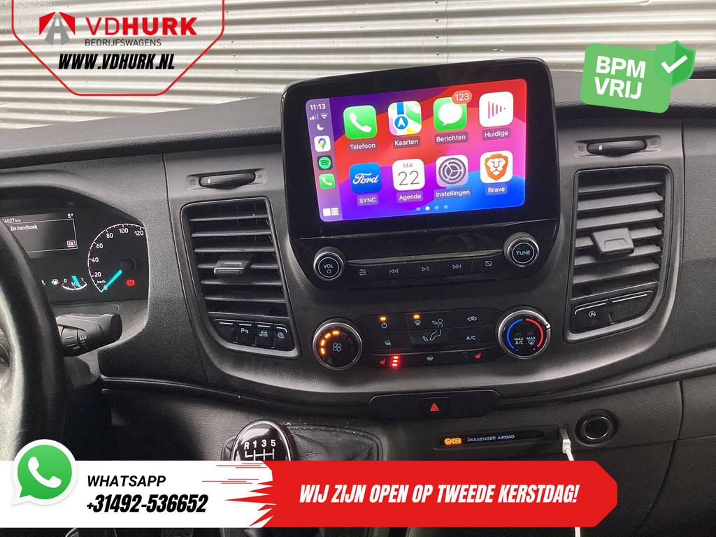 Ford Transit Custom Bestelbus 2.0 TDCI 130 pk L2 Trend EXPORT Carplay/ 2.8t trekverm./ Stoelverw./ Imperiaal/ Navi/ Cruise/ Airco/ Camera/ PDC 11