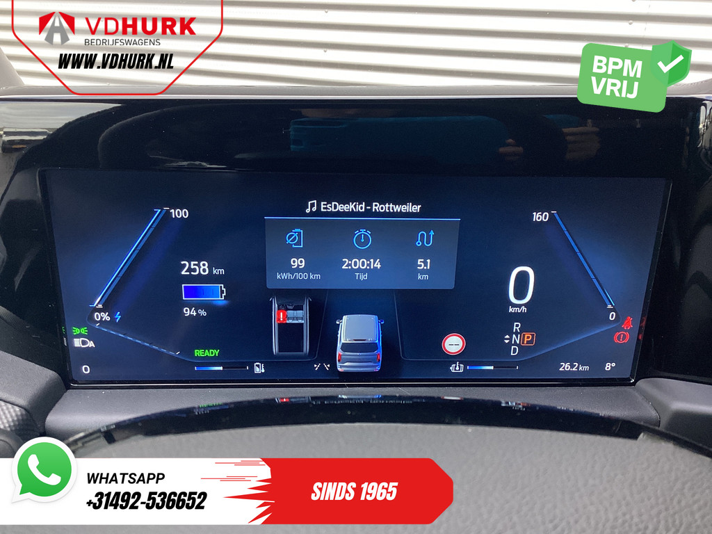 Ford E-Transit Custom Bestelbus 340 71 kWh 218 pk 340 km WLTP L2 Limited 2x Elek.Schuif/ 2.3t Trekverm./ Snellader/ Matrix LED/ B&O/ Adapt.Cruise/ Standkachel/  12