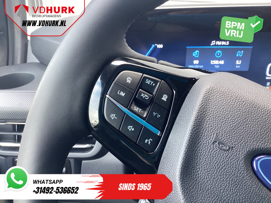 Ford E-Transit Custom Bestelbus 340 71 kWh 218 pk 340 km WLTP L2 Limited 2x Elek.Schuif/ 2.3t Trekverm./ Snellader/ Matrix LED/ B&O/ Adapt.Cruise/ Standkachel/  17