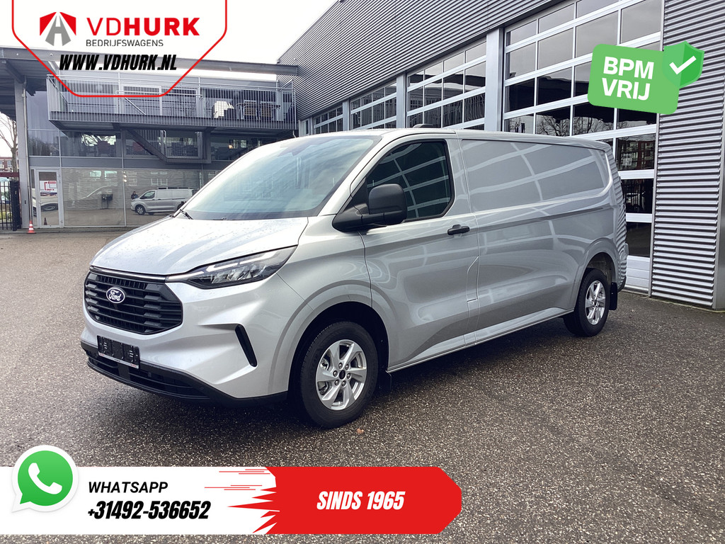 Ford Transit Custom Bestelbus 320 2.0 TDCI 136 pk L2 Trend Garantie 11-29'/ LED/ Stoelverw/ Afn.Trekhaak/ Stuurverw/ Carplay/ Camera/ Climate/ PDC/ LMV/ Cruis 8