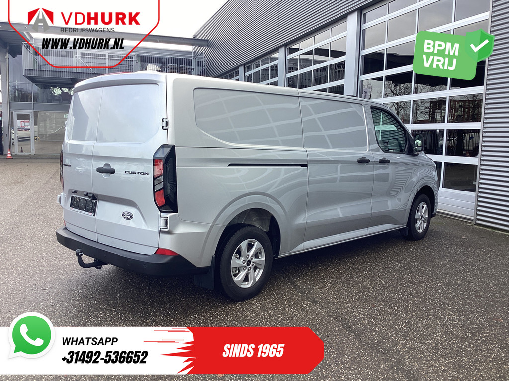 Ford Transit Custom Bestelbus 320 2.0 TDCI 136 pk L2 Trend Garantie 11-29'/ LED/ Stoelverw/ Afn.Trekhaak/ Stuurverw/ Carplay/ Camera/ Climate/ PDC/ LMV/ Cruis 9